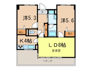 白鷹苦楽園マンションの物件間取画像